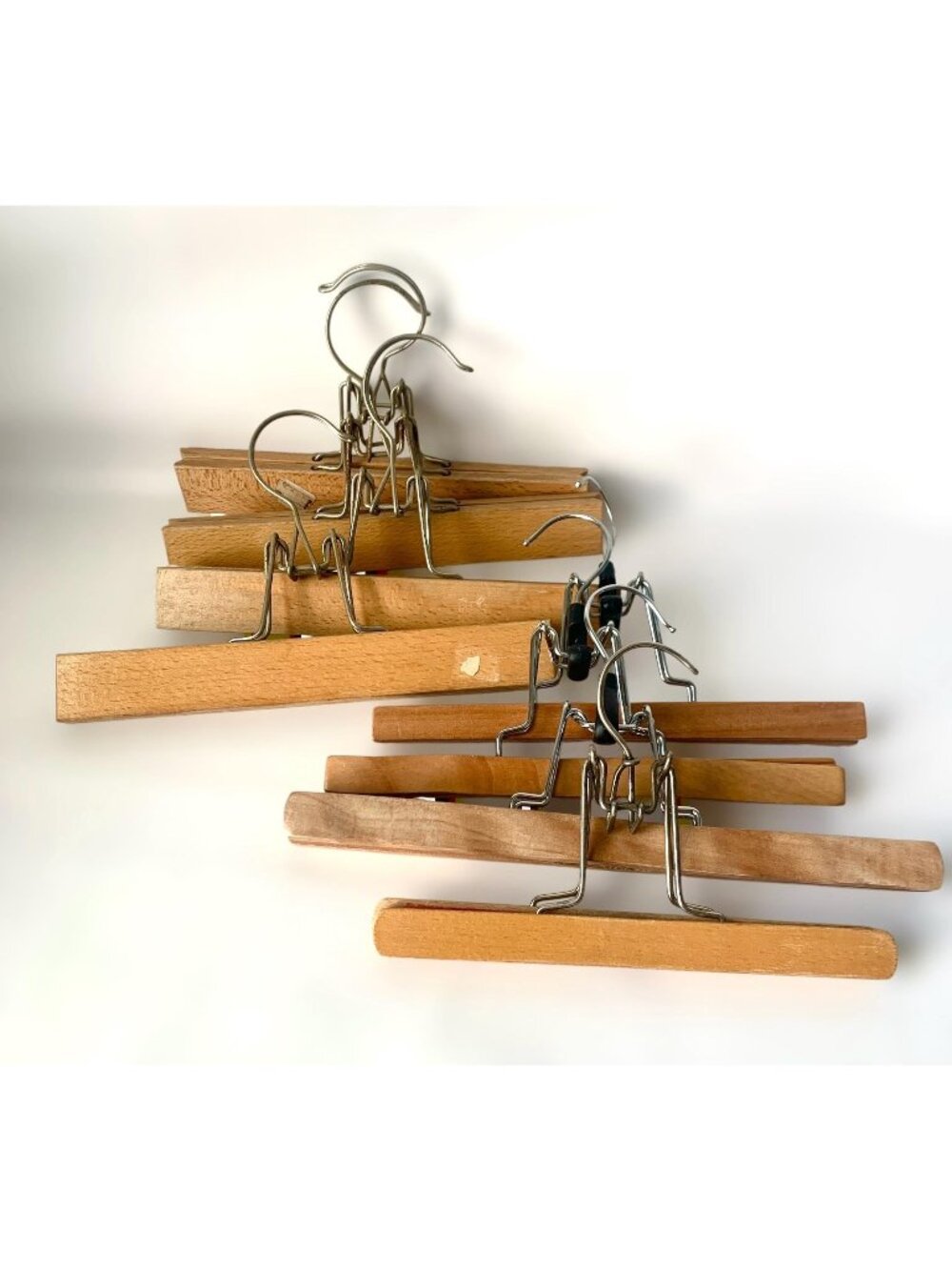 8 Vintage Wood Hangers For Pants Skirts Wooden Hanger